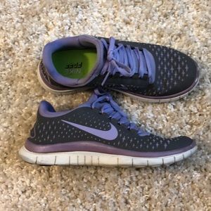 Nike Free Run Purple Grey Shoes 7